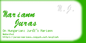 mariann juras business card